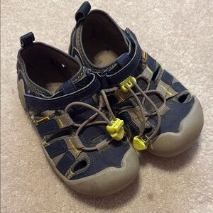 Keen Blue and Yellow Sandals with Velcro Straps